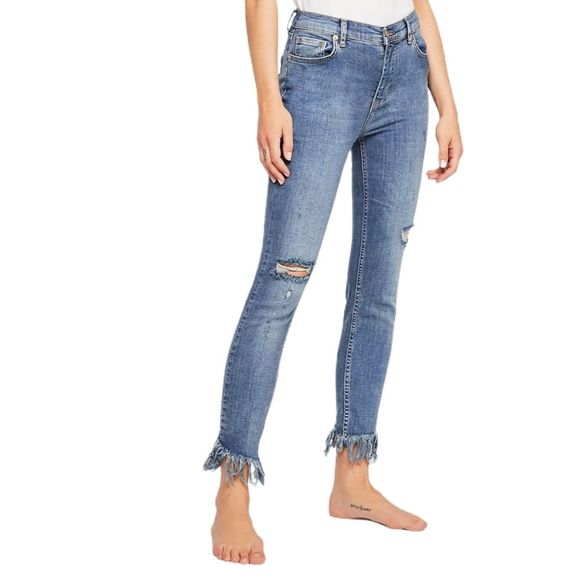 Free People Denim - Free People Great Heights Frayed Skinny Jeans